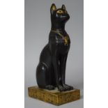 A Shudehill Figure of a Seated Egyptian Cat, 22.5cm high