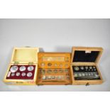 Three Cased Sets of Scientific Weights, Mid 20th Century