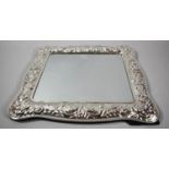 A Modern Silver Plate Framed Easel Back Mirror, 34x29cm