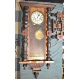 An Early 20th Century Wall Clock for Restoration, 88cm high