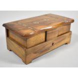 An Inlaid Italian Olivewood Musical Jewellery Box, the Hinged Lid Decorated with Floral Banding