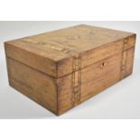 A Continental Walnut Work Box with Banded Inlay, 30cm wide