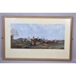 A Large Framed Coloured Racing Print, "Silks and Satins of the Field", 81cm wide