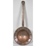 A Hand Made Turkish Copper Sieve, Decorated with Crescent and Star, 35.5cm Long