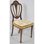A Pretty Inlaid Edwardian Ladies Bedroom Chair with Tapestry Seat