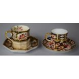 A Royal Crown Derby Coffee Can and Saucer Together with a 19th Century Wedgwood Example