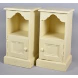 A Pair of Cream Painted Bedside Cabinets, Each 37cm wide