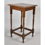 An Edwardian Square Topped Oak Occasional Table, 45cm