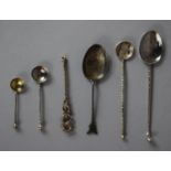 A Collection of Various Silver Coffee and Mustard Spoons etc to Include Golfing Example, 34.5g