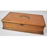 A Late 19th Century Oak Workbox with Carrying Handle and Removable Inner Tray, 39cm wide