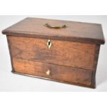 A 19th Century Lift Top Ladies Work or Sewing Box with Base Drawer, Brass Carrying Handle and