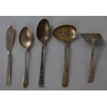 A Collection of Various Silver Spoons and Pusher, Medicine Spoon etc, 76g