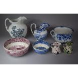 A Collection of Various Transfer Printed Jugs, Bowls to include Masons Chartreuse Jug Etc