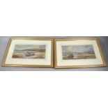 A Pair of Gilt Framed Watercolours by Joseph Hughes Clayton (1870-1930), Beach Scenes with