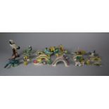 A Collection of Oriental Sancai Glazed Figural and Bird Ornaments, Bridges, Boats etc