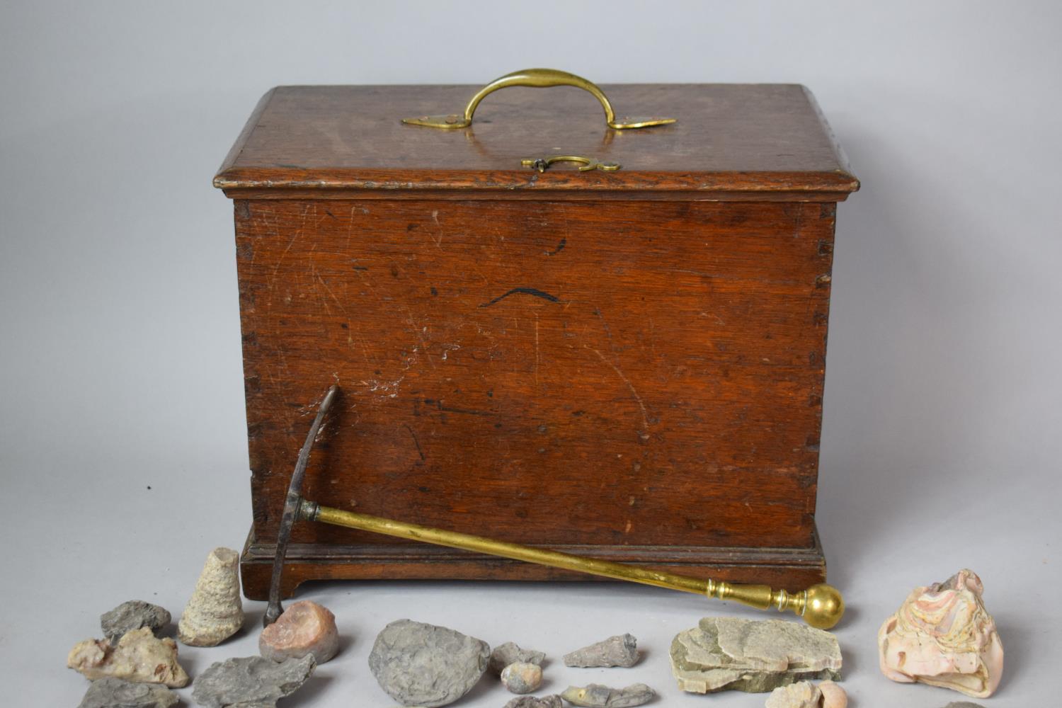 A 19th Century Oak Box with Hinged Lid and Brass Carrying Handle Containing Large Quantity of - Bild 2 aus 12