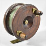A Late 19th Century Brass Mounted Wooden Fly Fishing Reel, 12cm Diameter