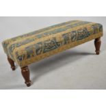 A Modern Rectangular Footstool with Tapestry Upholstery Depicting Elephants and Birds, 93cm wide