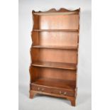 A Modern Four Shelf Galleried Waterfall Bookcase with Two Base Drawers, 77cm Wide