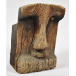 A Carved Wooden Green Man Bust, 15cm high