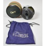 An Orvis Spey Fishing Reel with Case and Casting Line