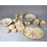 A Collection of Crown Devon Blush Ivory Ceramics to include Dressing Table Pots, Three Piece Cruet