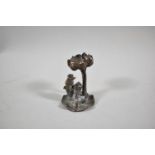 A Bronze Study of A Koi Leaping Out of Lily Pond, 5cm high