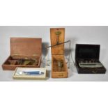 A 19th Century Cased Set of Pan Scales, Set of Edwardian Continental Weights, Brass Jewellers Pan