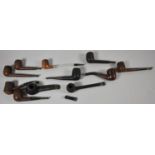 A Collection of Elven Vintage Briar and Other Pipes