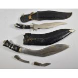 Two Kukri Knives One with Scabbard the Other with Unrelated Scabbard