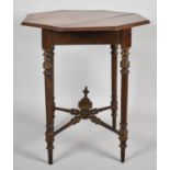 An Edwardian Octagonal Mahogany Table on Turned Supports, 72cm high