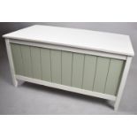 A Modern Painted Rectangular Lift Top Blanket Chest, 98cm wide, Hinges Need Some Attention