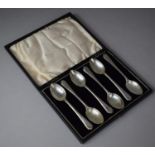 A Set of Six Silver Coffee Spoons by Walker & Hall with Golfing Finials, 80g