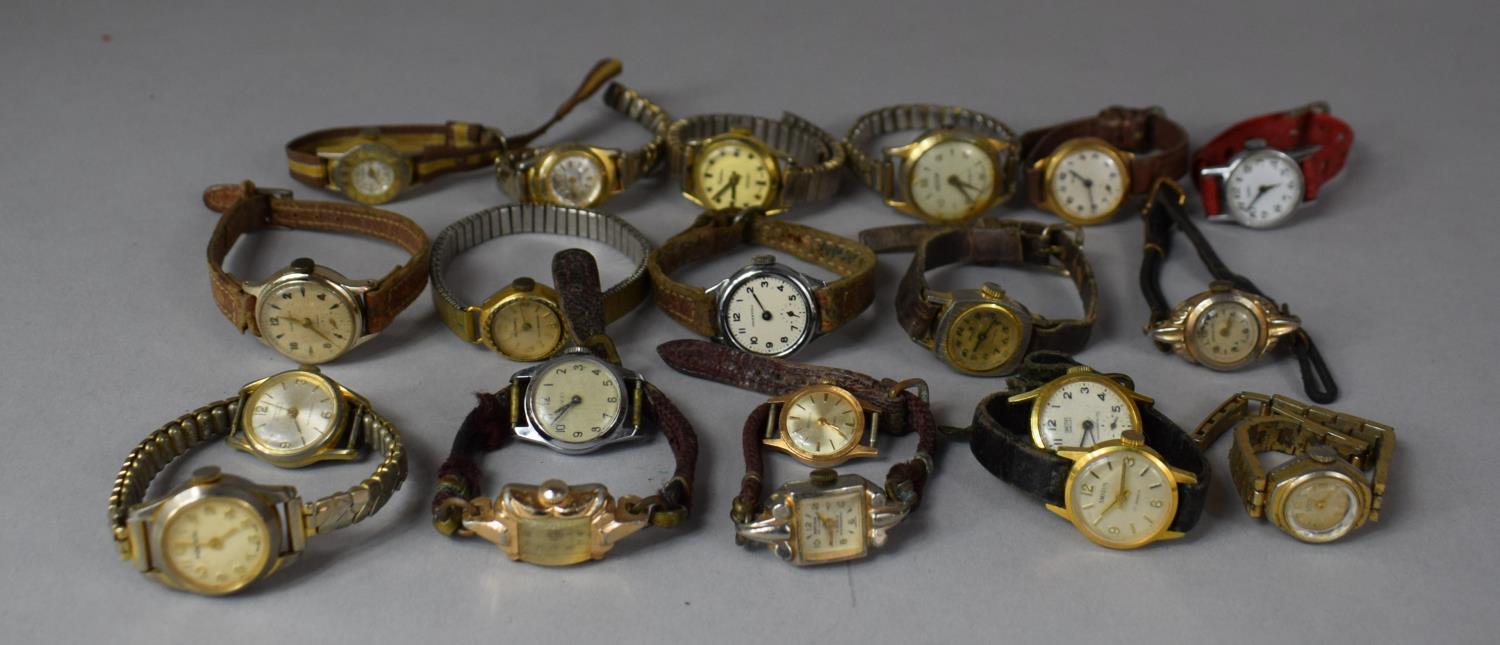 A Collection of Various Ladies Dress Watches, All in Need of Attention