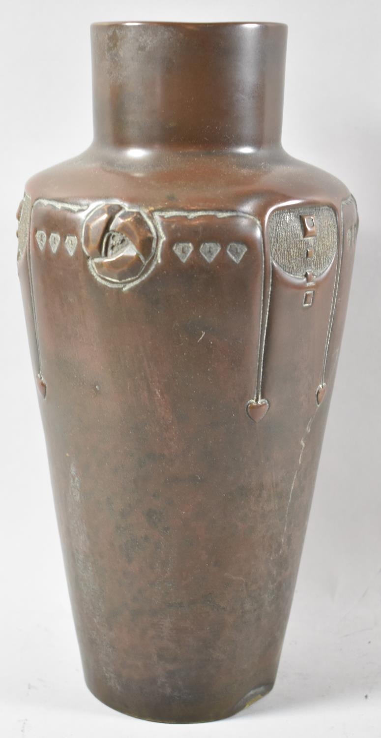 A German Kayser & Son Arts and Crafts Copper Vase, 35cm high