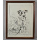 A Framed Pollyanna Pickering Print of a Jack Russell Terrier, 33cm high