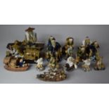 A Collection of Various Oriental Mud Men Figurines, Figure Groups etc