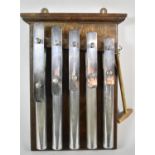 A Country House Wall Hanging Glockenspiel Style Dinner Gong with Hammer, 38cm high