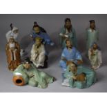 A Collection Ten Various Oriental Mud Men Figures