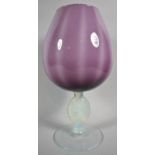 A Continental Glass Vase with Opaque Cameo Style Support, 32cm high