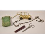 A Pair of Leather Cased Ladies Handbag Scissors by J W Butler Scarbro' Together with a Cased Pair of