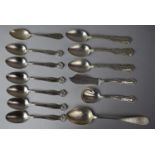 A Collection of Continental Silver and White Metal Flatware to Include Serving Spoon, Fish knife and