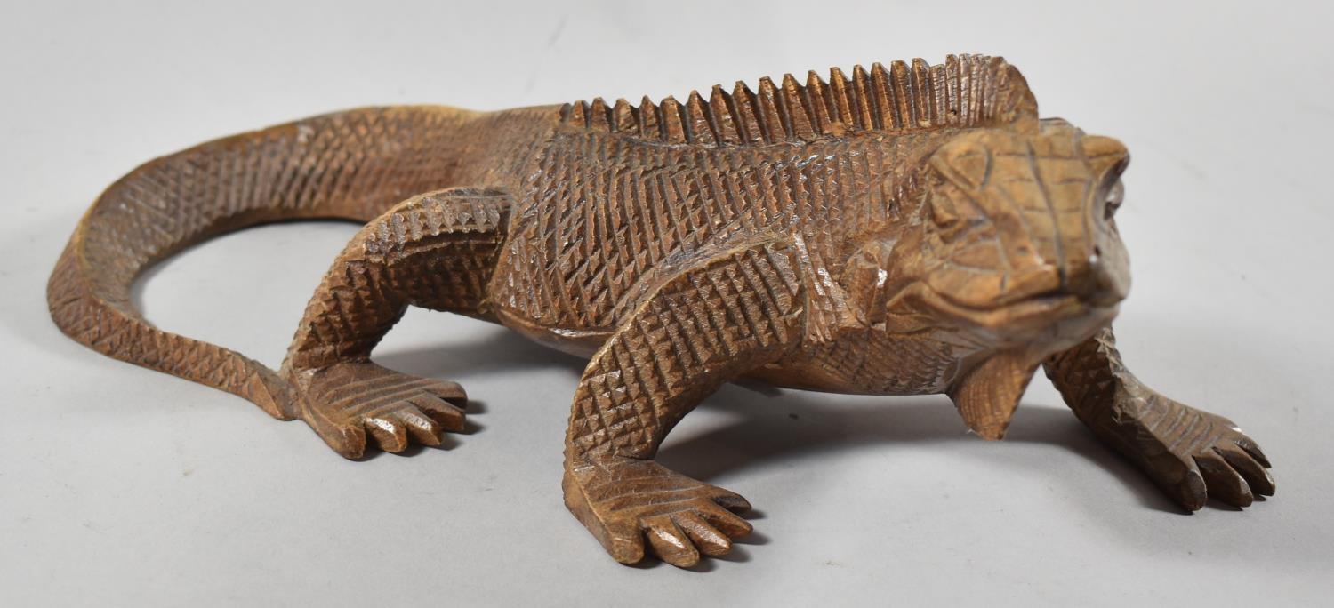 A Nicely Carved Study of Iguana Lizard, 32cm Long