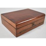 A Victorian Mahogany Three Fold Writing Compendium with Hinged Stationery Store, Penbox and Complete
