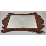 A 19th Century Mahogany Framed Fretwork Wall Mirror, Glass Silvering AF, 69cm High