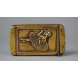 An Edwardian American Brass Vesta Decorated with Ballet Dancer and Inscribed Compliments of FA