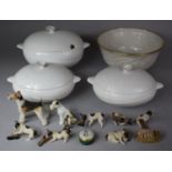 A Collection of Animal Ornaments, Lidded Tureens etc