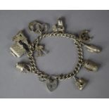 A Silver Charm Bracelet, Birmingham 1972 50g Total Weight
