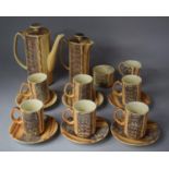 A Prince Kensington Bark Stylised Coffee Set to comprise Coffee Pot, Saucers, Milk, Hot Water Jug,