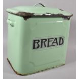 A Vintage Green Enamelled Bread Bin